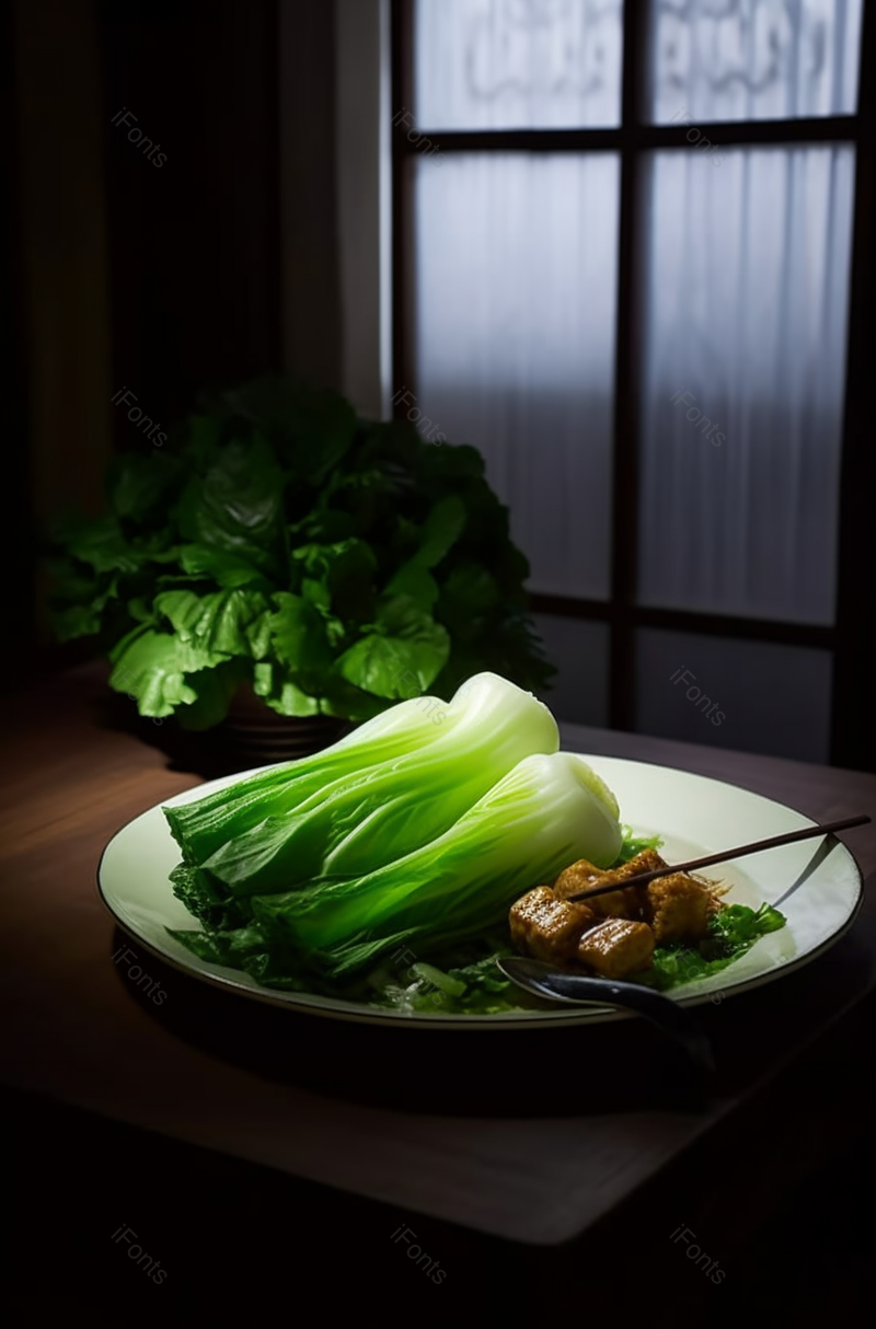 中华美食炒菜香菇油菜静物摄影图,高清,摄影图,摄影图片,图片大全,摄影图免费下载